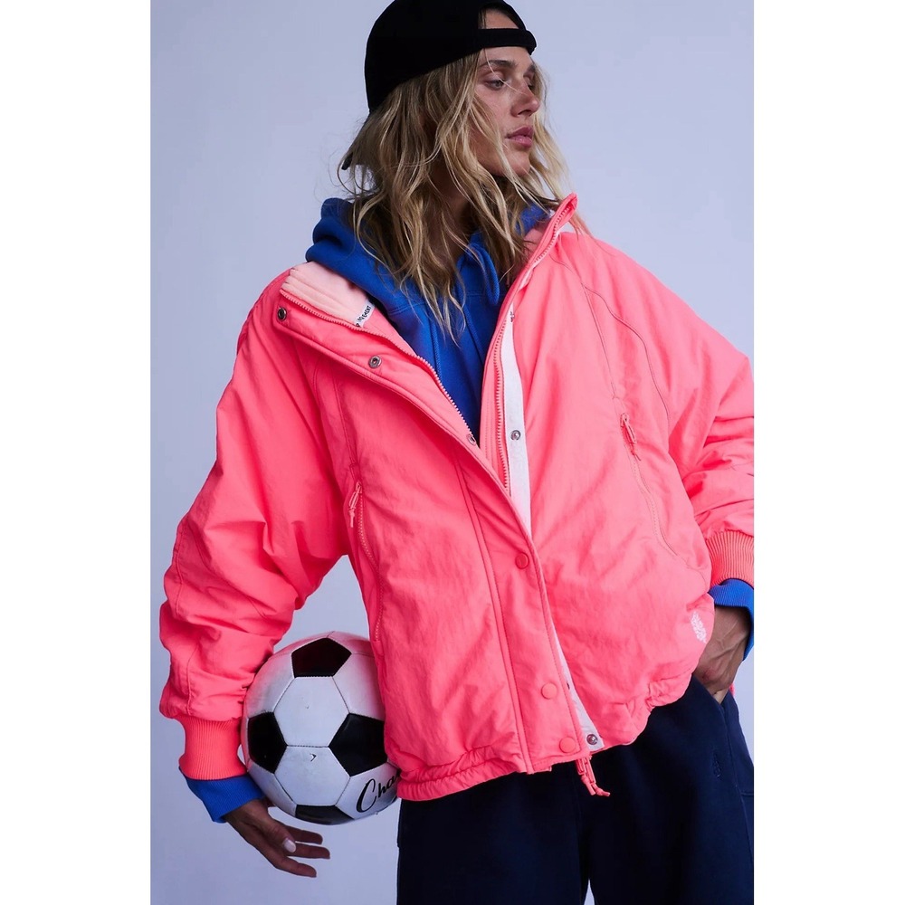 Free People Movement Women's Field Tripper Jacket Neon Coral Small NWT $198 MSRP